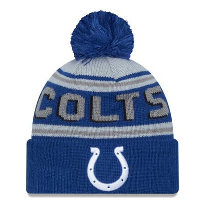  Indianapolis Colts New Era  Main Cuffed Knit Hat with Pom - Royal