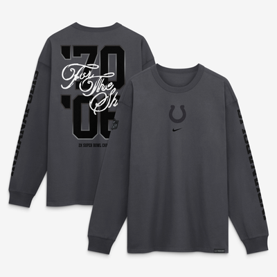  Indianapolis Colts Nike 2026 Rivalries Collection Max90 Long Sleeve T-Shirt - Anthracite