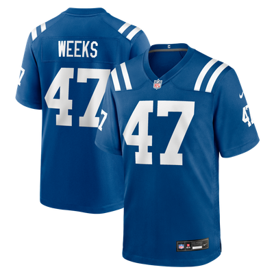 West Weeks Indianapolis Colts Nike Team Game Jersey - Royal