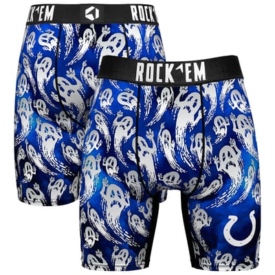 Indianapolis Colts Rock Em Socks Halloween Ghost Fade Boxer Briefs - Royal