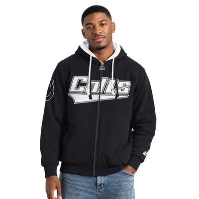 Indianapolis Colts Starter The Rival Full-Zip Hooded Jacket - Black