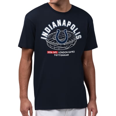 Indianapolis Colts Starter 2026 NFL London Games Stadium Graphic T-Shirt - Navy
