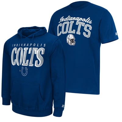 Indianapolis Colts Starter Logo T-Shirt & Hoodie Set - Royal