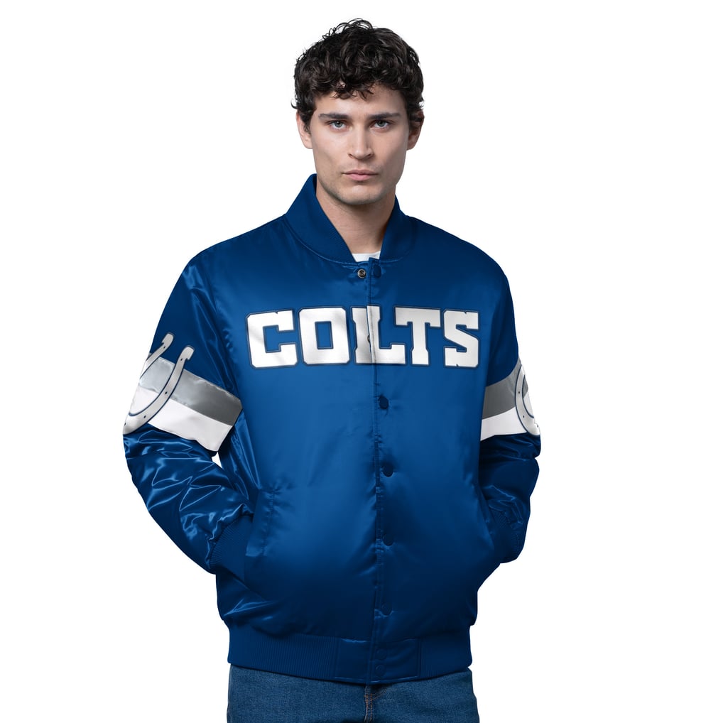 Men's Starter Royal Indianapolis Colts Triple Option Satin Varsity Full ...