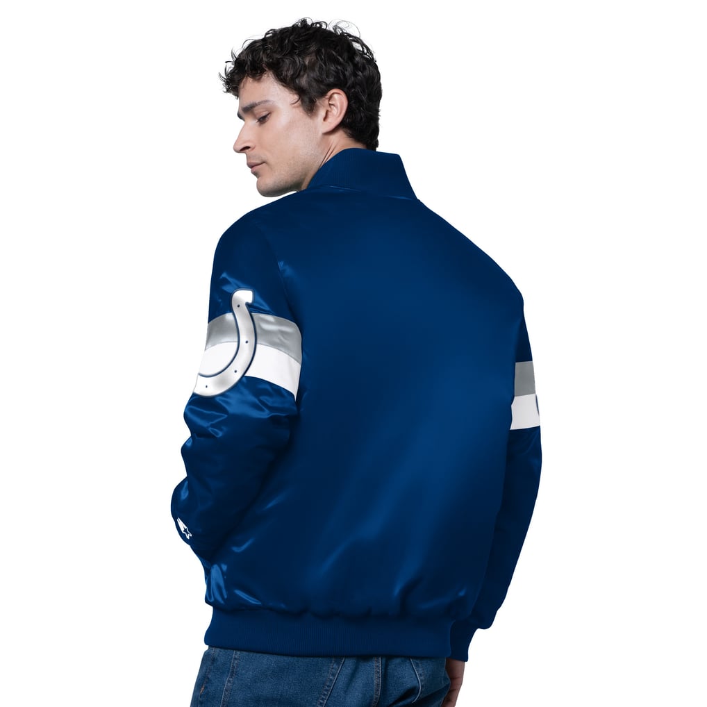 Men's Starter Royal Indianapolis Colts Triple Option Satin Varsity Full ...
