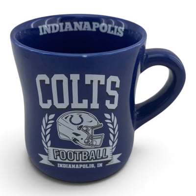 Indianapolis Colts Pegasus 11oz. Helmet Crest Wordmark Ceramic Mug