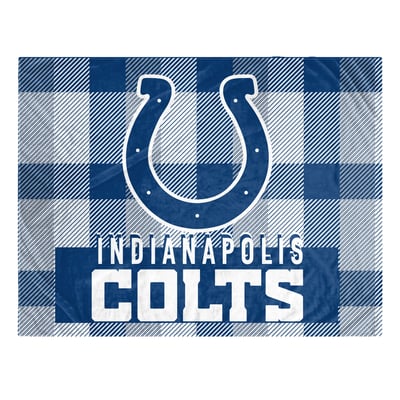 Indianapolis Colts Pegasus Fan-mily Bold Plaid Oversized 60" x 90" Ultra Cozy Blanket