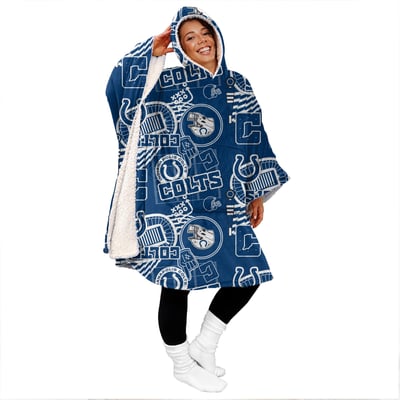 Indianapolis Colts Pegasus Mashup 50" x 70" Bloncho Sherpa Fan Cape