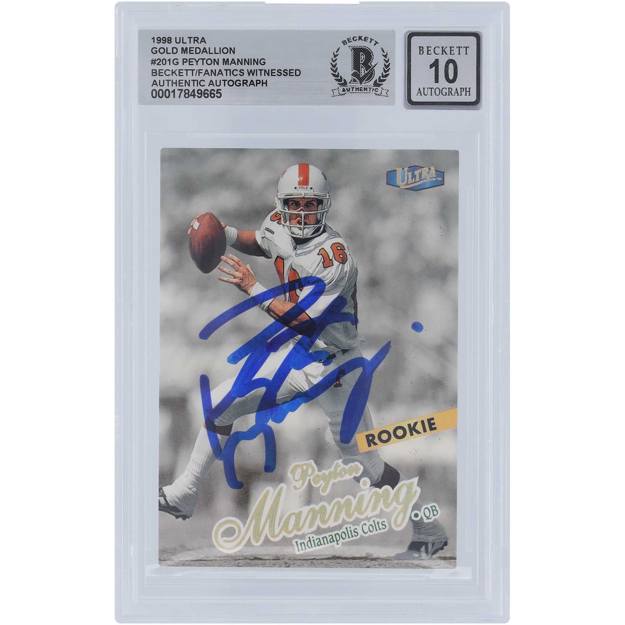 Peyton Manning Indianapolis Colts Autographed 1998 Fleer Ultra 