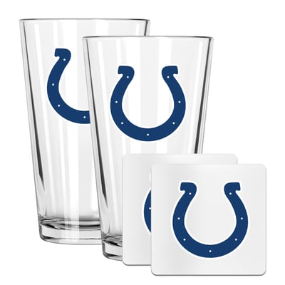 Indianapolis Colts The Memory Company 16oz. Pint Glass and Coaster Set
