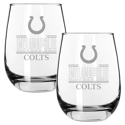 Indianapolis Colts The Memory Company Two-Piece 15oz. Classic Crew Stemless Wine Glass Set