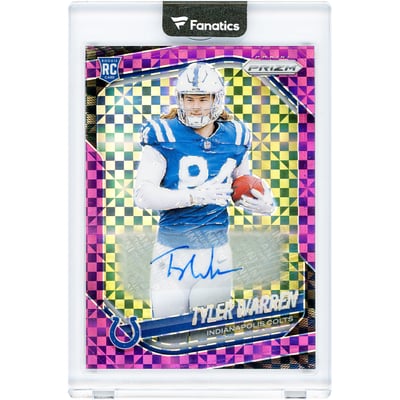 Tyler Warren Indianapolis Colts Autographed 2025 Panini Prizm Purple Power Prizm #339 #33/49 Rookie Card