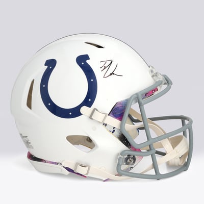 Tyler Warren Indianapolis Colts Autographed Fanatics Authentic Riddell Speed Authentic Helmet - Art by Shawn Voelker - NF70444432
