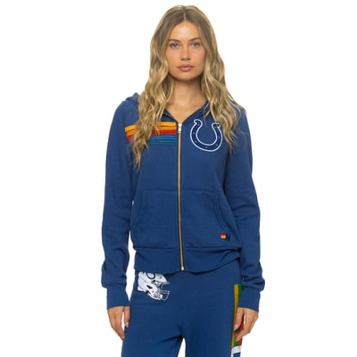 Indianapolis Colts Aviator Nation Unisex Tri-Blend Full-Zip Hoodie - Royal