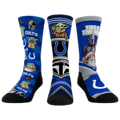  Indianapolis Colts Rock Em Unisex 3-Pack Mandalorian Crew Socks