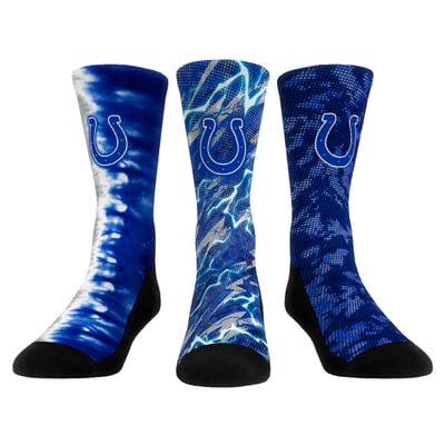 Indianapolis Colts Rock Em Unisex Team Tones Three-Pack Crew Socks