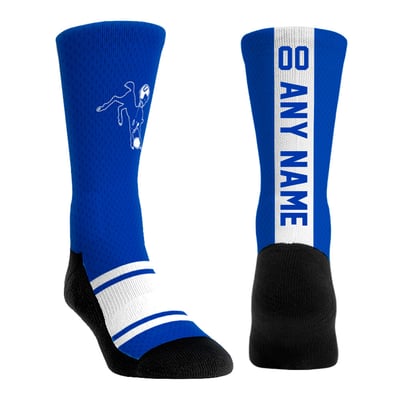 Indianapolis Colts Rock Em Unisex Throwback Jersey Custom Crew Socks - Royal