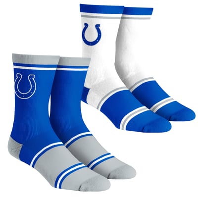 Indianapolis Colts Rock Em Unisex Two-Pack Team Color Crew Socks - Royal
