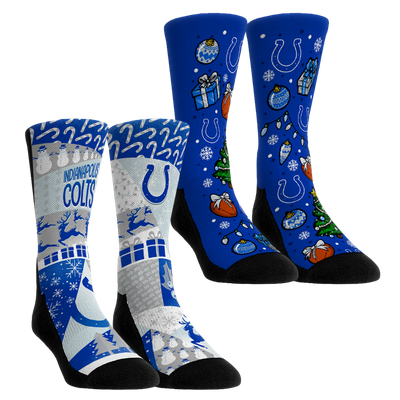 Indianapolis Colts Rock Em Socks Unisex Holiday Remix Crew Socks Two-Pack