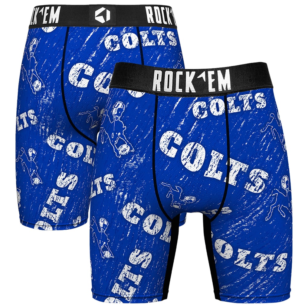 Indianapolis Colts Rock Em Socks Unisex Throwback Logo Allover Boxer Briefs