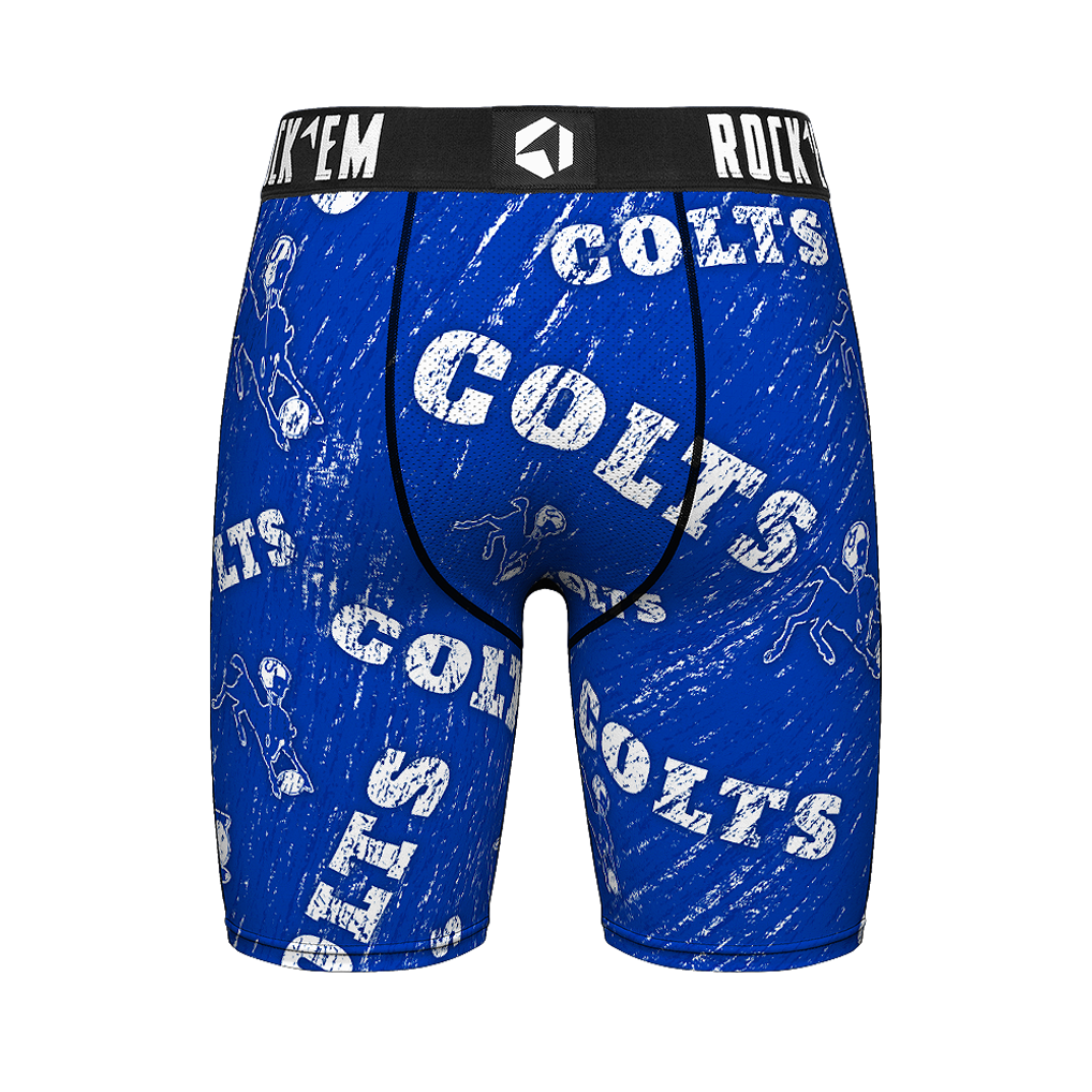 Indianapolis Colts Rock Em Socks Unisex Throwback Logo Allover Boxer Briefs