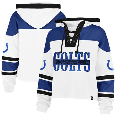 Indianapolis Colts '47 Women's Cut Thru Superior Lacer Hoodie - White