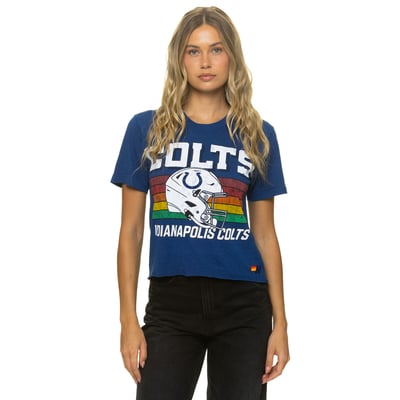 Indianapolis Colts Aviator Nation Women's Boxy Boyfriend Tri-Blend T-Shirt - Royal