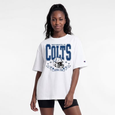  Indianapolis Colts Champion Women's Oversized T-Shirt - White
