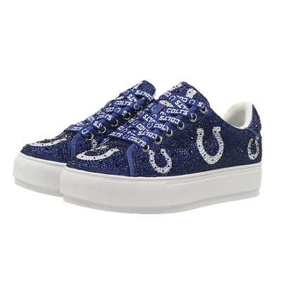  Indianapolis Colts FABGATING by Cuce Women's Crystal Team Logo Sneakers - Royal