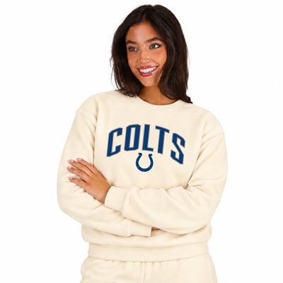  Indianapolis Colts Fanatics Women's Plus Size Hoodie & Pants Lounge Set - Cream