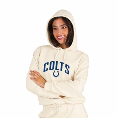  Indianapolis Colts Fanatics Women's Plus Size Hoodie & Pants Lounge Set - Cream
