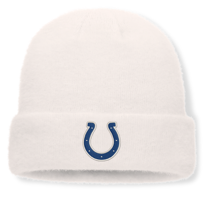 Indianapolis Colts Fanatics Women's Puff Fuzzy Fleece Cuffed Knit Hat - White