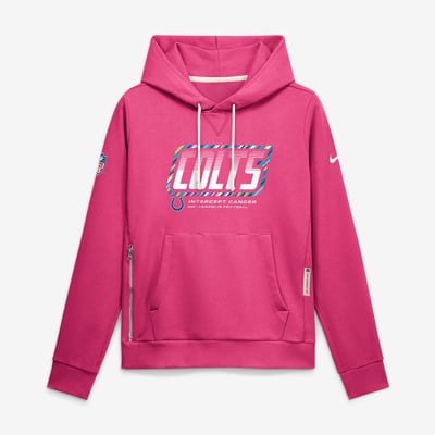  Indianapolis Colts Nike Women's 2026 NFL Crucial Catch Sideline Standard Issue Dri-FIT Pullover Hoodie - Pink