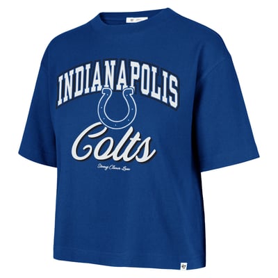 Indianapolis Colts Stoney Clover Lane x '47 Women's Script City Boxy Cropped T-Shirt - Royal