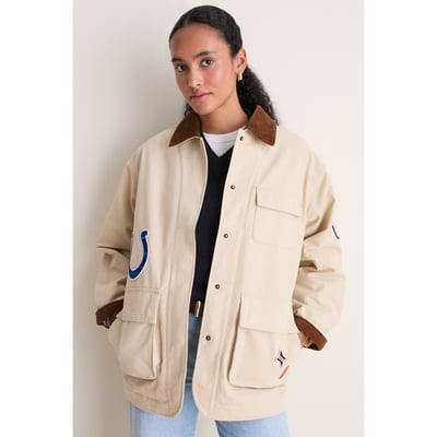 Indianapolis Colts Tuckernuck Women's Full-Snap Barn Jacket - Stone