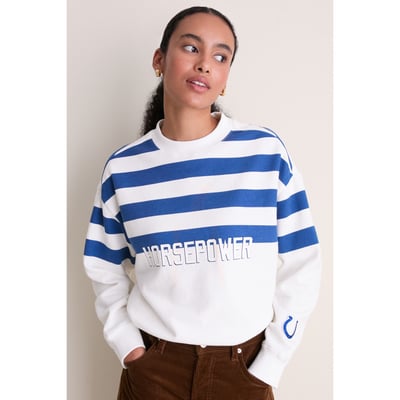 Indianapolis Colts Tuckernuck Women's Stripe Sweatshirt - White/Royal