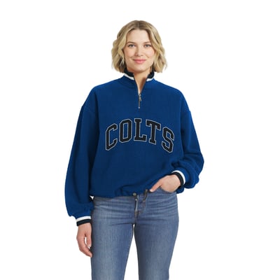  Indianapolis Colts WEAR by Erin Andrews Women's Polar Fleece Half-Zip Pullover - Royal