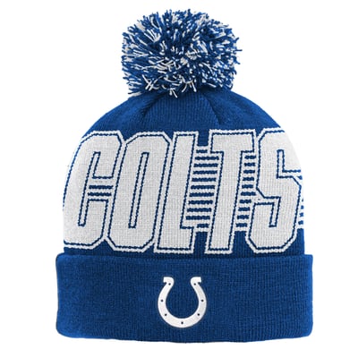 Indianapolis Colts Outerstuff Youth Cuffed Knit Hat with Pom - Royal