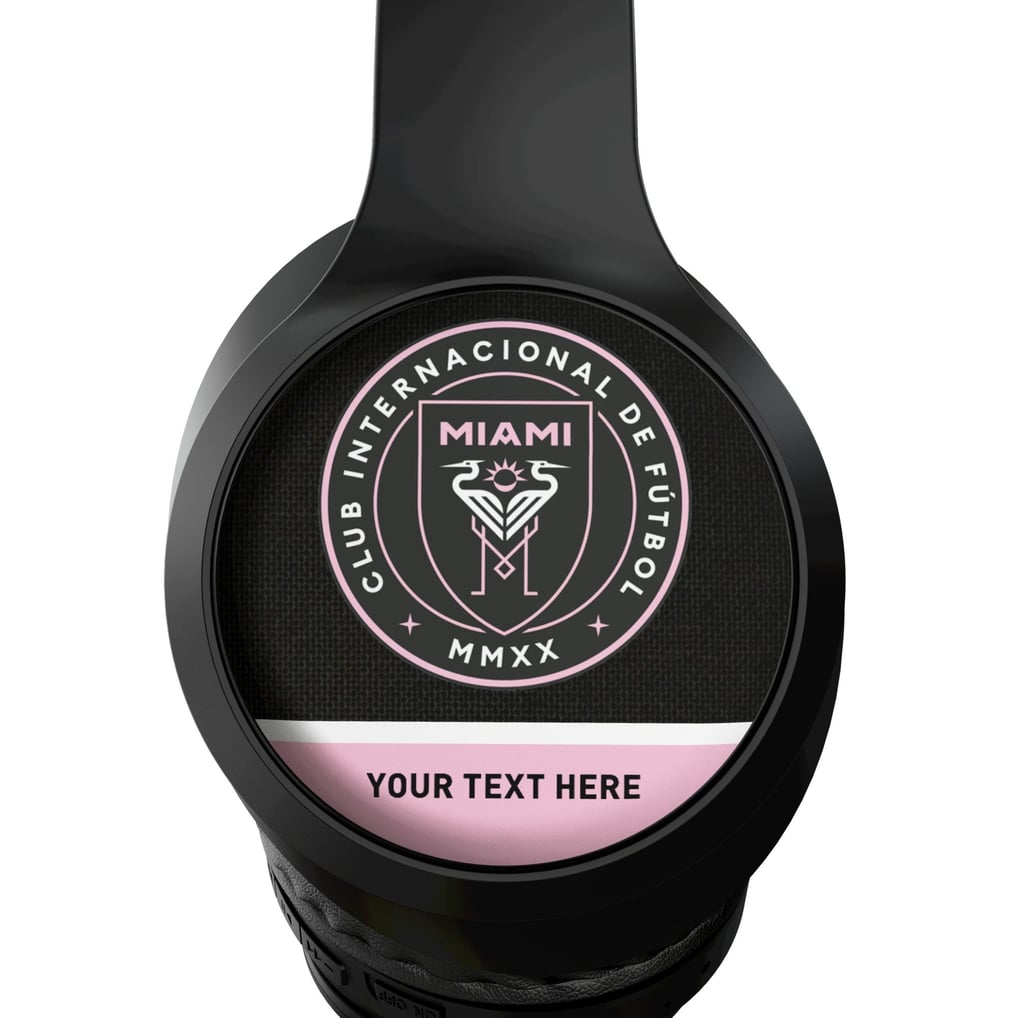 Inter Miami CF Keyscaper Personalized Solid Wireless Bluetooth Headphones With Case