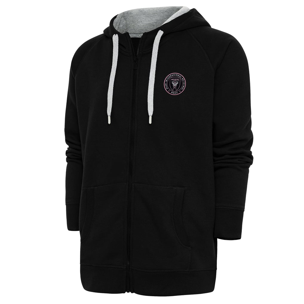 Inter Miami CF Antigua Logo Victory Full-Zip Hoodie - Black