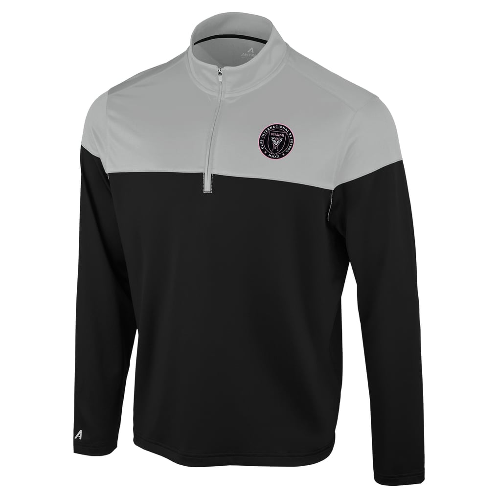 Inter Miami CF Antigua Hinder Quarter-Zip Pullover - Black/Gray