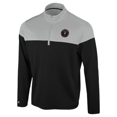 Inter Miami CF Antigua Hinder Quarter-Zip Pullover - Black/Gray