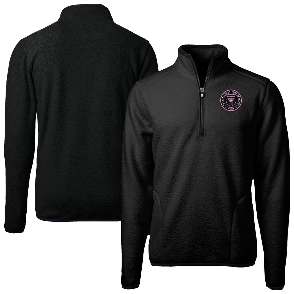 Inter Miami CF Cutter & Buck Cascade Eco Fleece Quarter-Zip Jacket - Black