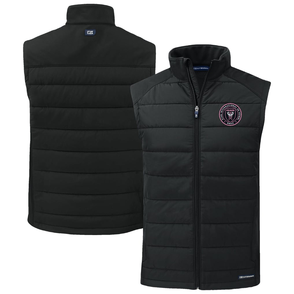Inter Miami CF Cutter & Buck Evoke Hybrid Eco Softshell Recycled Full-Zip Vest - Black