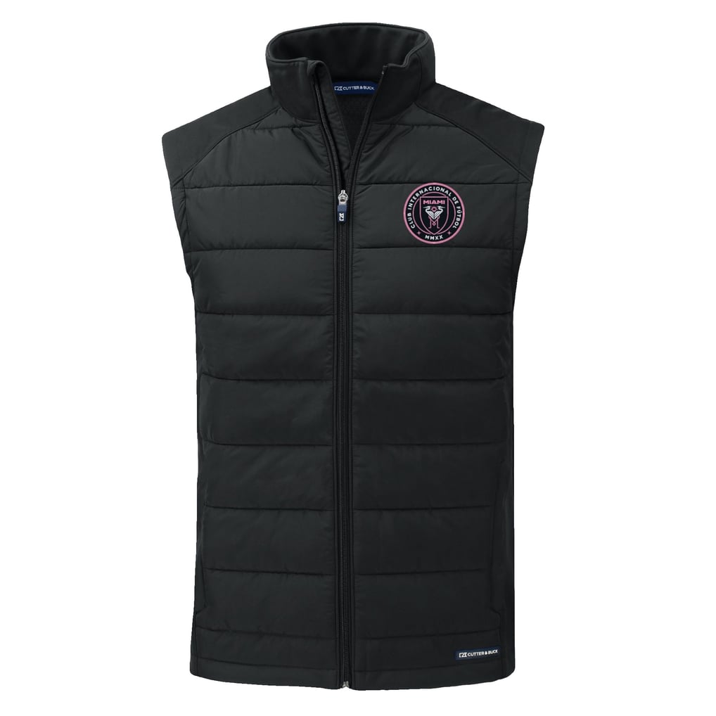 Inter Miami CF Cutter & Buck Evoke Hybrid Eco Softshell Recycled Full-Zip Vest - Black