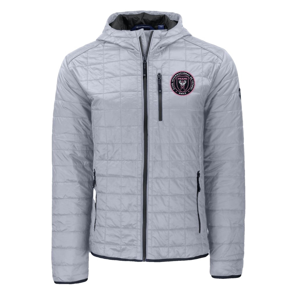 Inter Miami CF Cutter & Buck Rainier PrimaLoft® Eco Full-Zip Hoodie Jacket - Gray