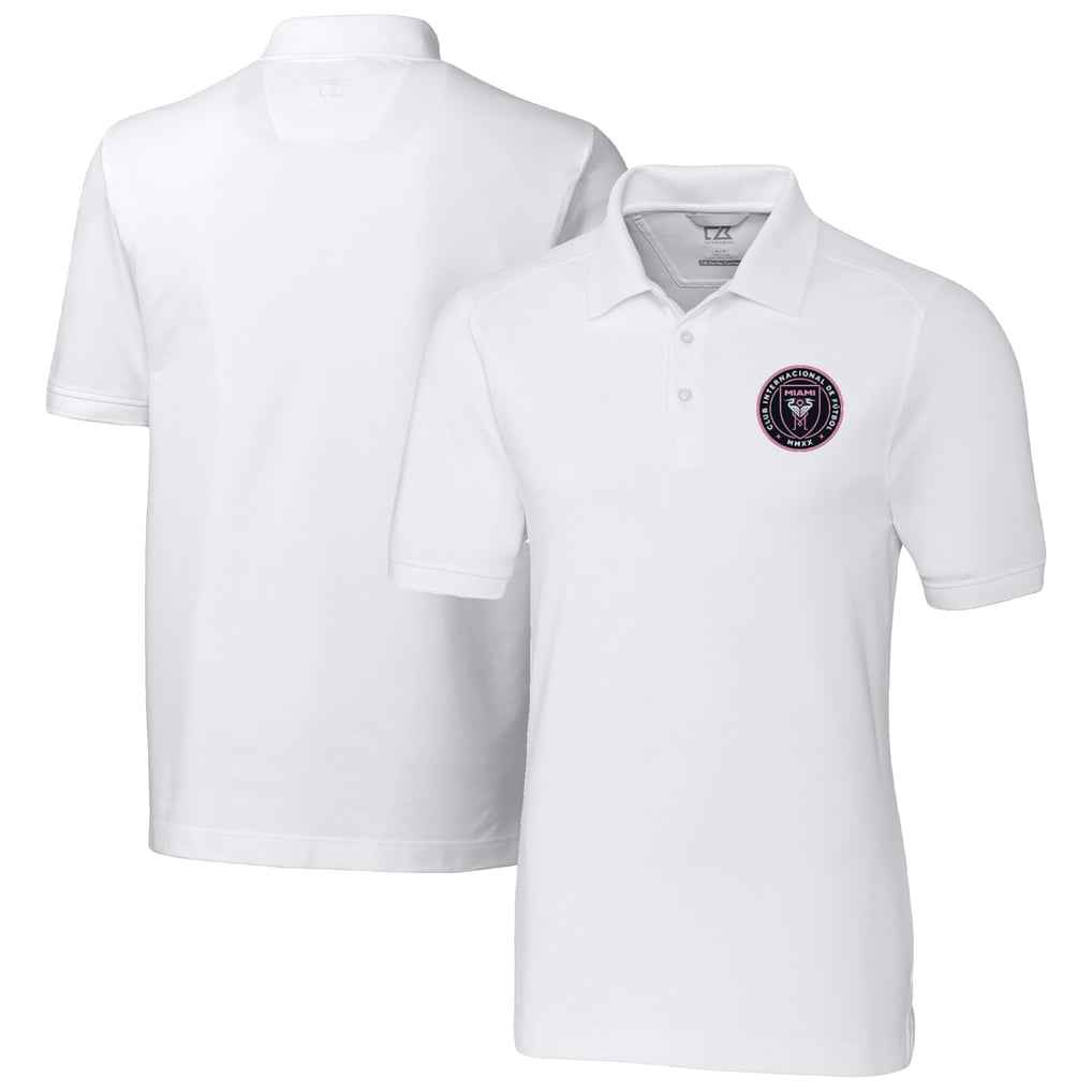 Inter Miami CF Cutter & Buck Advantage Eco Tri-Blend Pique Polo - White