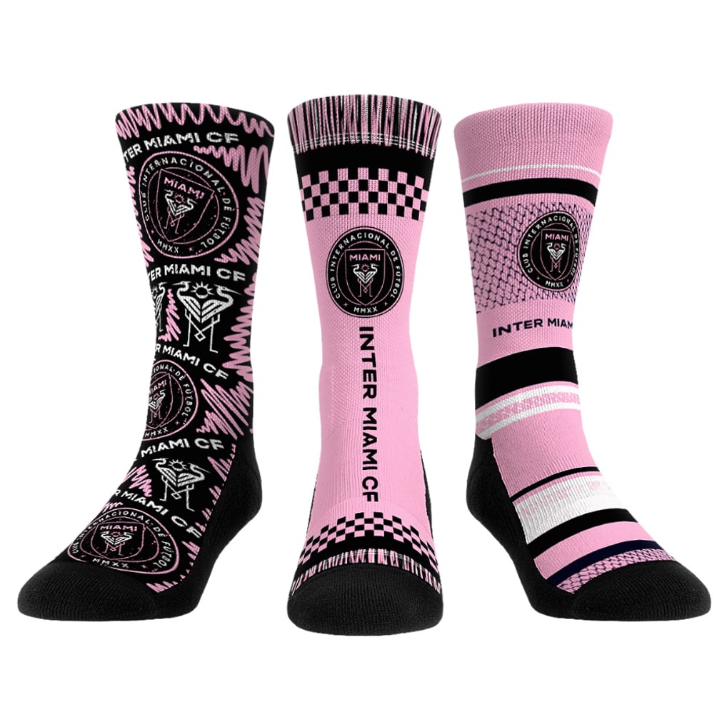  Inter Miami CF Rock Em Unisex Three-Pack Crew Socks Set - Pink