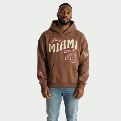 Inter Miami CF The Wild Collective Unisex Washed Fleece Hoodie - Brown