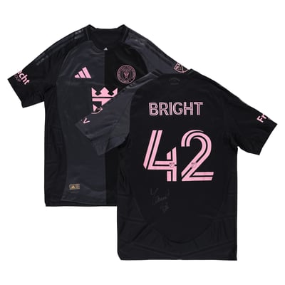 Yannick Bright Inter Miami CF Autographed Fanatics Authentic Match-Used #42 Black Jersey from the 2025 MLS Season - Size L